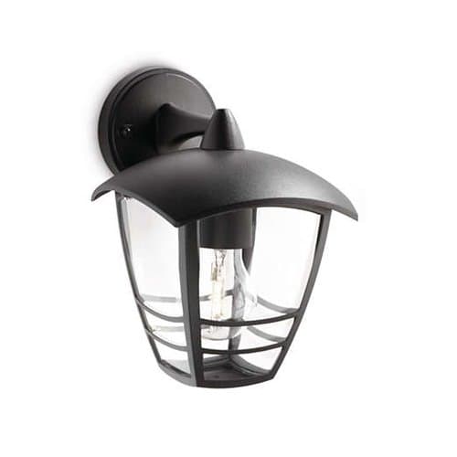 Aplică exterior Philips Creek, neagră, IP44, E27, 60W