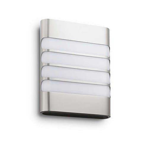Aplica LED Philips Raccoon, 3W, 270 lm, inox, IP44