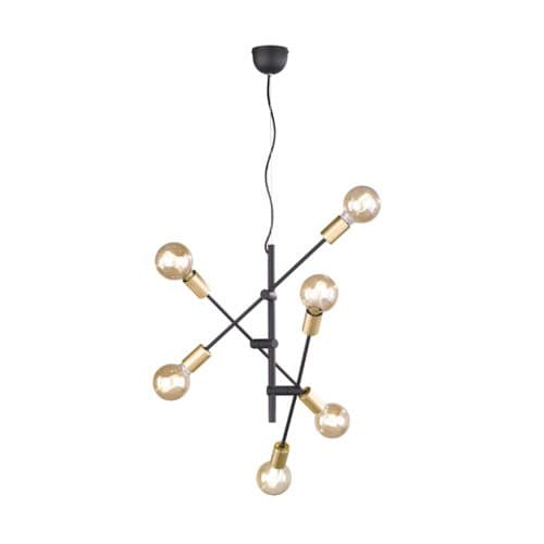 306700632 Corp susp Cross 6xMax.28W E27 Negru mat