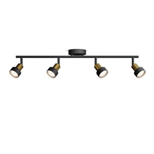 Spot Conduit 4xMax.5W GU10 Negru/Alamă