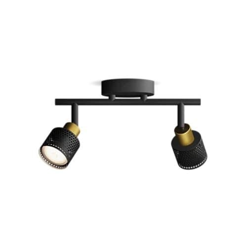 Spot Niall 2xMax.5W GU10 Negru/Alamă/Metal