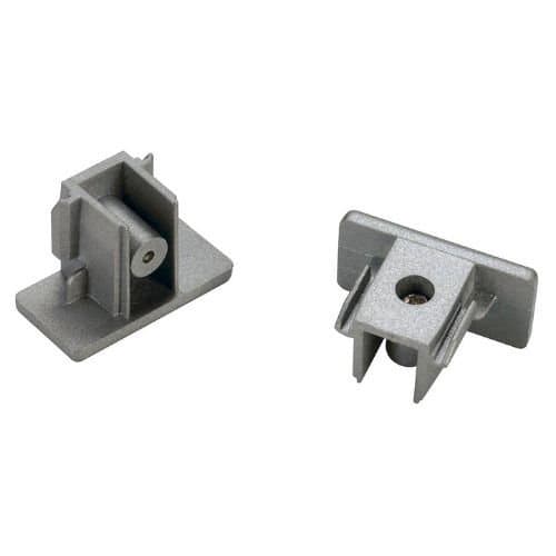 Set 2 capace terminale SLV pentru șină, gri-argintiu