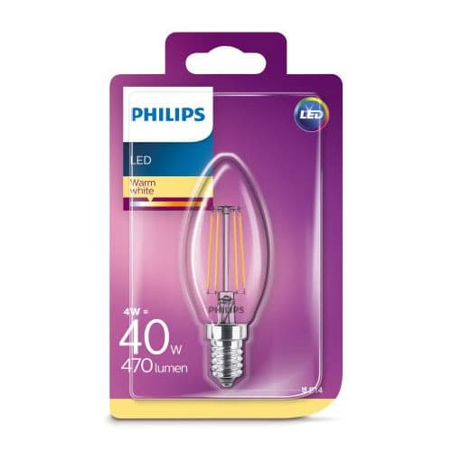 BEL LED Classic Filament B35 CL 4.3 40W 2700K 470lm E14