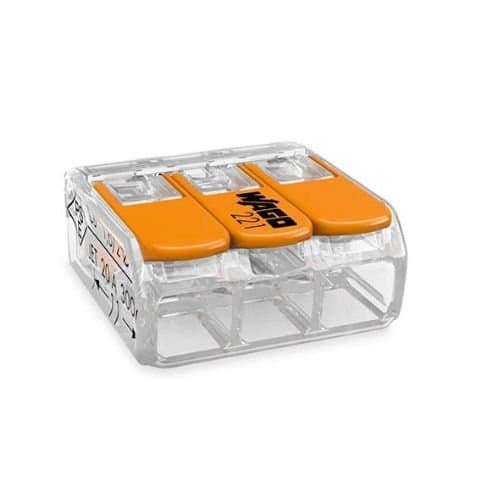 221-413 Conector Wago transparent 3x0.02-4mm maxim 32A