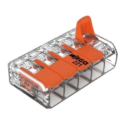221-615 Conector Wago transparent 5x0.05-6mm maxim 41A