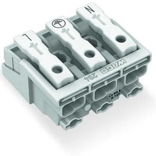 294-5013 Conector Wago cu reținere 3P 2.5mm maxim 24A Alb