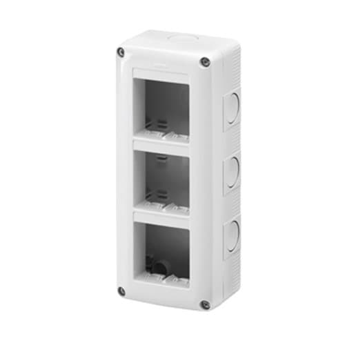 Carcasă aparentă GEWISS pentru 6 module, verticală, IP40, alb-gri