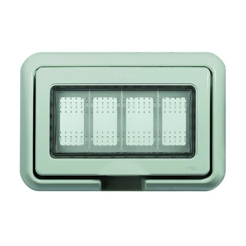 Capac cu ramă LEGRAND Matix, 4 module, alb, IP55