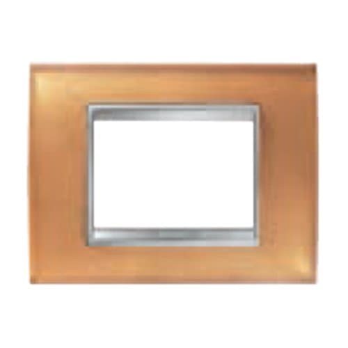 Rama modulară GEWISS Lux 2 module, sticlă CH/Ocru