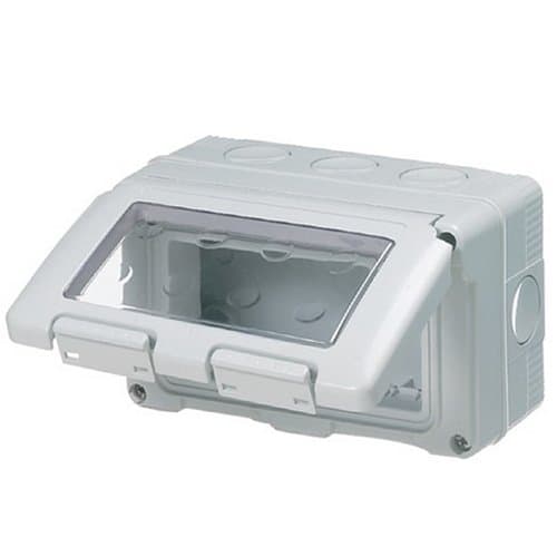 Carcasă aparentă GEWISS pentru 4 module, gri, compactă