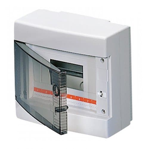 Tablou aplicat GEWISS, 8 module, alb, IP40