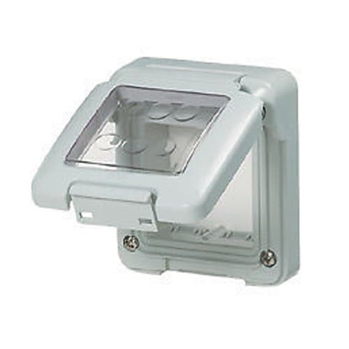 Capac cu ramă și suport 2 module GEWISS, IP55, gri