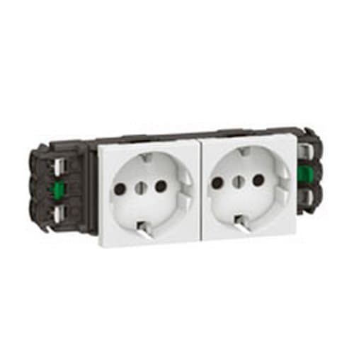 PRZ 077402 Mosaic DLP Priză 2x2P+T borne automate Alb