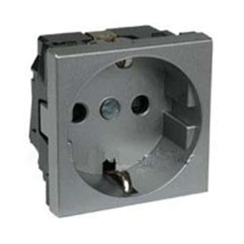 PRZ 079213 Mosaic Priză 2P+T cu șurub 2 module Aluminiu