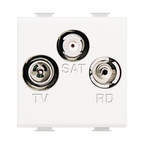 PRZ AM5210M2D Matix Priză TV-R-SAT direct 2 module Alb