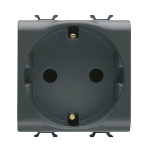 PRZ GW12241 Priză Prot DE 250V 16A 2P+T 2 m CH/Negru Satin