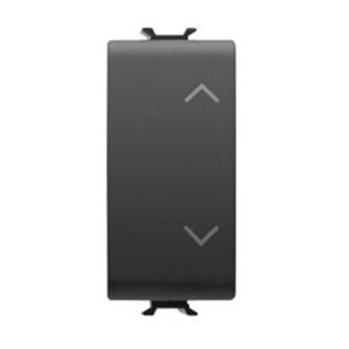 GW12140 Buton cu revenire Up/Down 1P 10A 1 m CH/Negru Satin