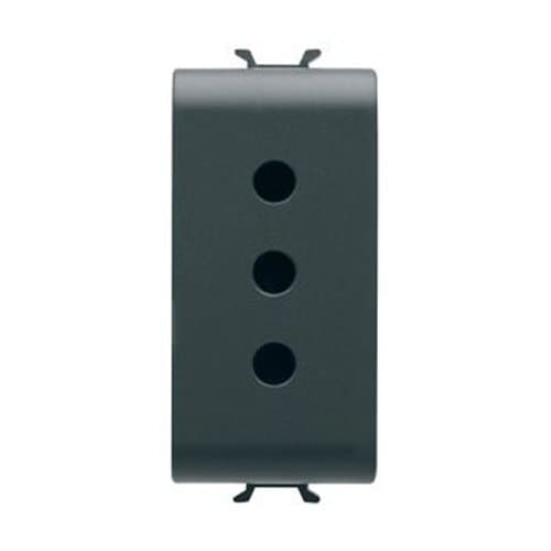 PRZ GW12201 Priză 2P+E 10A P11 IT ST 1 m CH/Negru Satin
