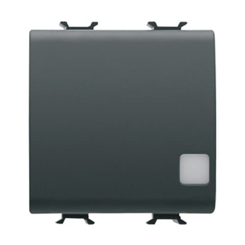 GW12173 Buton rev ilum lentilă 1P 16A 2m CH/Negru Satin