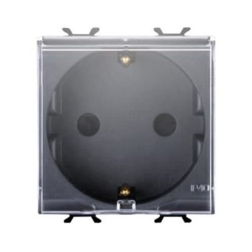 PRZ GW12242 Priză capac DE 16A 2P+T 2 m CH/Negru Satin