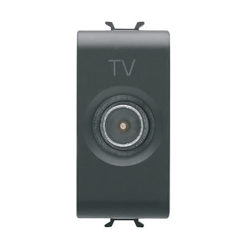 PRZ GW12362 Priză TV De trecere Tată 1 m CH/Negru Satin