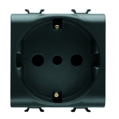 PRZ GW12205 Priză Copii IT/DE 16A 2P+E 2 m CH/Negru Satin