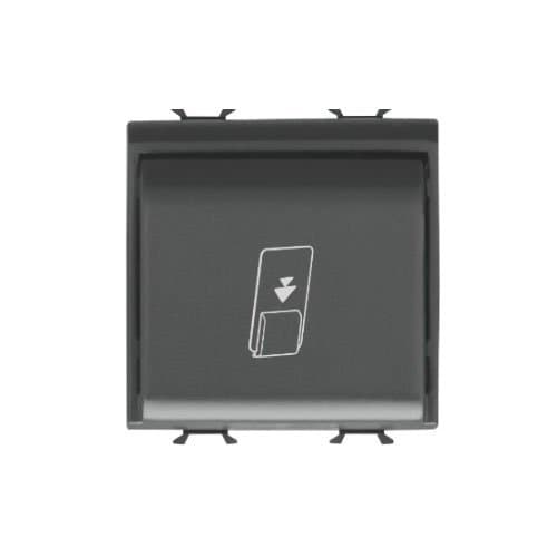 GW12039 Întrerupător card 1P 16AX 2 module CH/Negru Satin