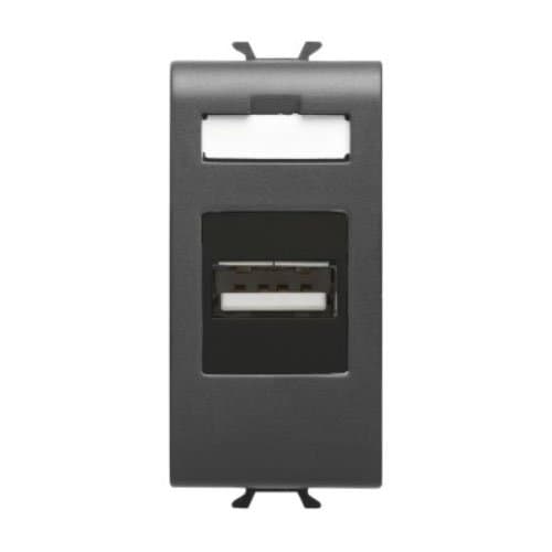 PRZ GW12459 Priză USB 1 modul CH/Negru Satin
