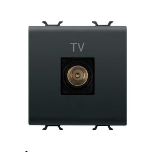 PRZ GW12367 Priză TV Direct 2 module CH/Negru Satin