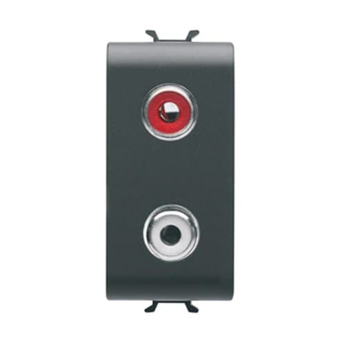 PRZ GW12453 Priză 2xRCA 1 modul CH/Negru Satin