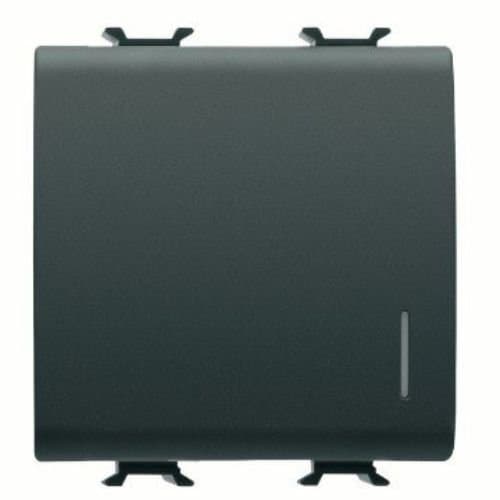 GW12172 Buton cu revenire ilum 1P NO 16A 2 m CH/Negru Satin