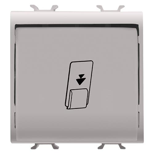 GW13039 Întrerupător card 1P 16AX 2 module CH/Bej Satin