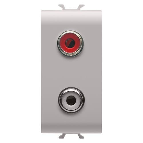 PRZ GW13453 Priză 2xRCA 1modul CH/Bej Satin