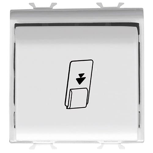 GW15039 Întrerupător card 1P 16AX 2 module CH/Alb Satin