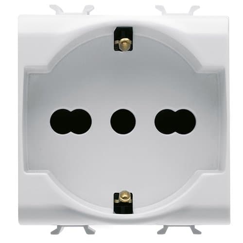 PRZ GW15204 Priză Copii IT/DE 16A 2P+E biv 2 m CH/Alb S