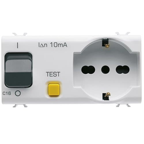PRZ GW15322 Priză interbloc 1P+N 16A 4 m CH/Alb Satin