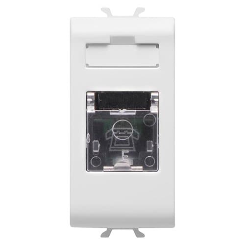 PRZ GW15401 Priză telefon RJ11 1 modul CH/Alb Satin