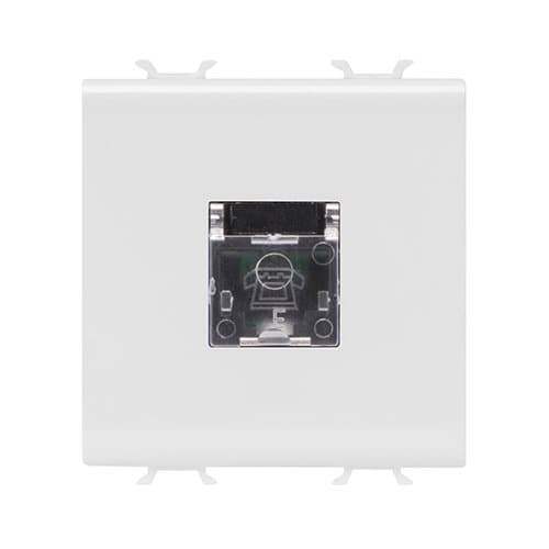 PRZ GW15409 Priză telefon RJ11 2 module CH/Alb Satin