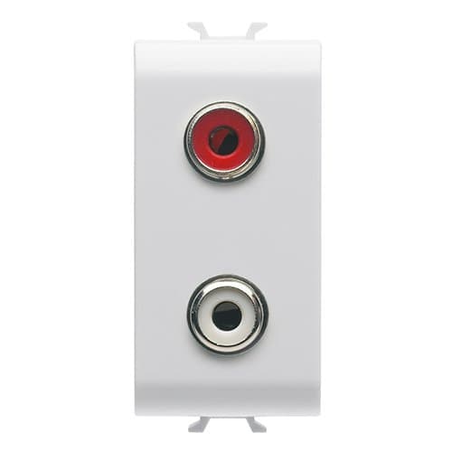 PRZ GW15453 Priză 2xRCA 1modul CH/Alb Satin