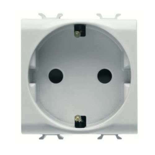 PRZ GW15341 Priză Copii 2P+E DE 16A 2 module CH/Alb Satin