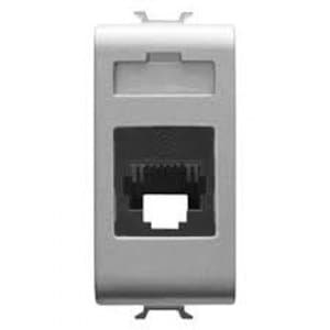 PRZ GW14401 Priză telefon RJ11 1 modul CH/Gri Titan