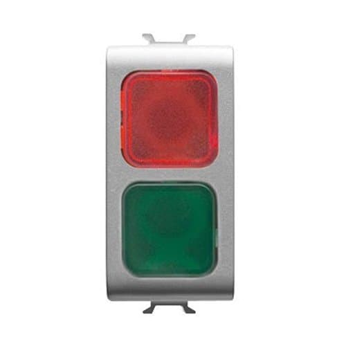 GW14629 Indicator dublu Roșu/Verde 1 modul CH/Gri Titan