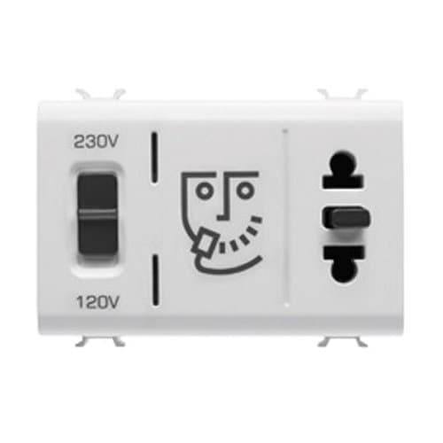 PRZ GW10331 Priză aparat ras EU/USA cu trf 3 m CH/Alb