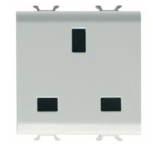 PRZ GW10296 Priză standard UK 13A 2P+E 2 module CH/Alb