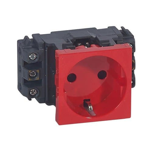 PRZ 077611 Mosaic Priză 2P+T 2 module Roșu