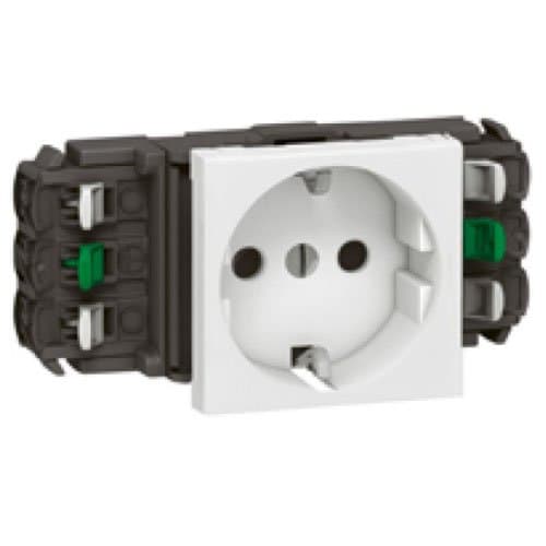 PRZ 077401 Mosaic DLP Priză 2P+T borne automate 2 m Alb