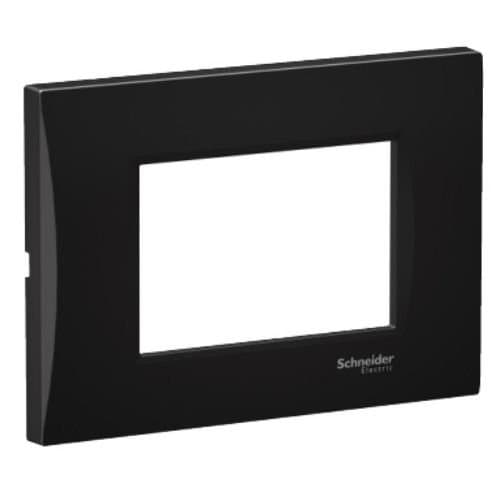 Rama curbata Schneider Electric pentru 3 module, negru metalic