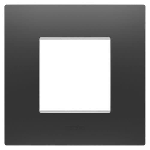 Rama modulară GEWISS Ego Int, 2 module, negru satinat