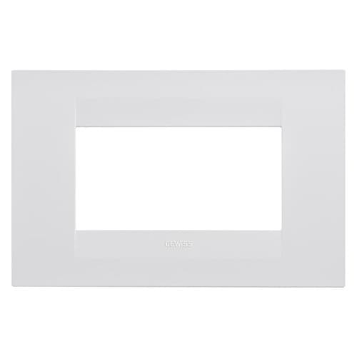 Rama GEWISS Geo 4 module, alb satin, pentru aparataj modular