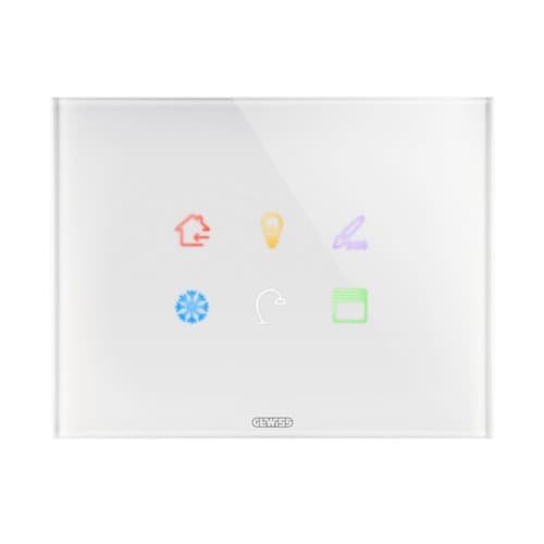 Rama modulară GEWISS Ice Touch KNX, 6 module, albă
